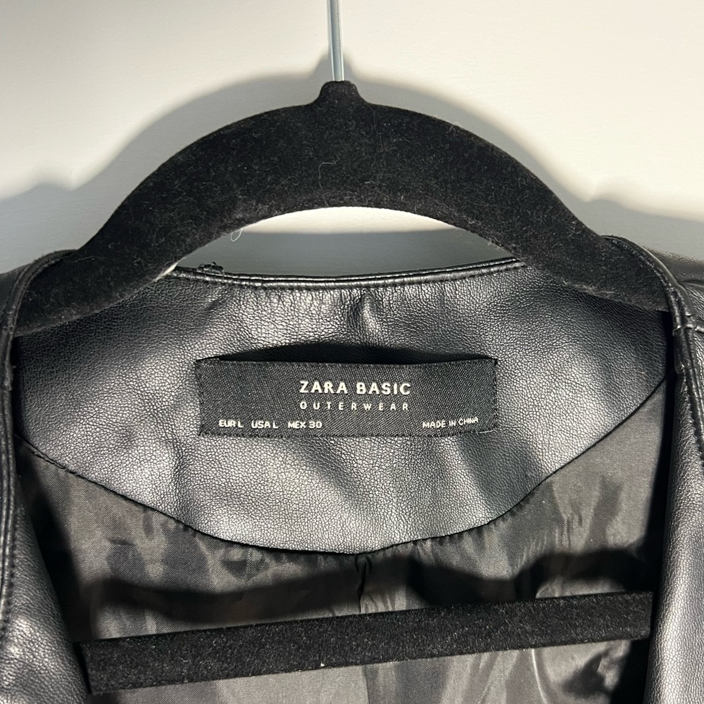 Zara leather jacket, looks wrinkled because it was in a drawer